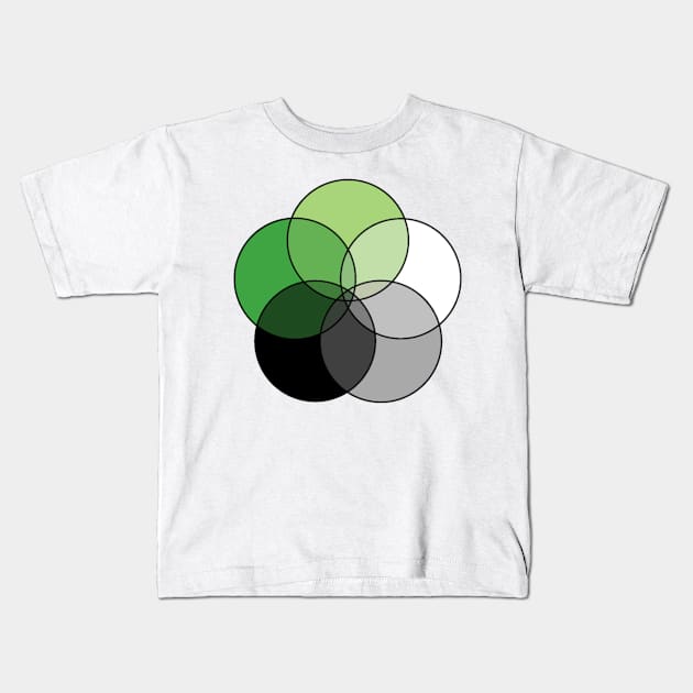 Aromantic Flag Kids T-Shirt by N Sancamper 